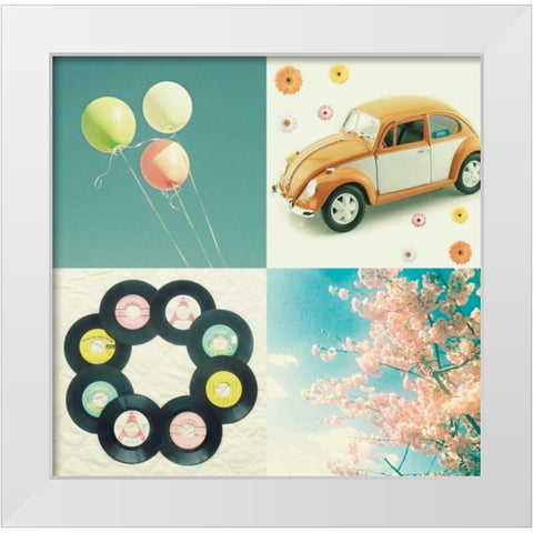 Happy Day White Modern Wood Framed Art Print by Dvorak, Vicki