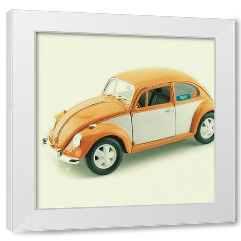 Orange Bug White Modern Wood Framed Art Print by Dvorak, Vicki