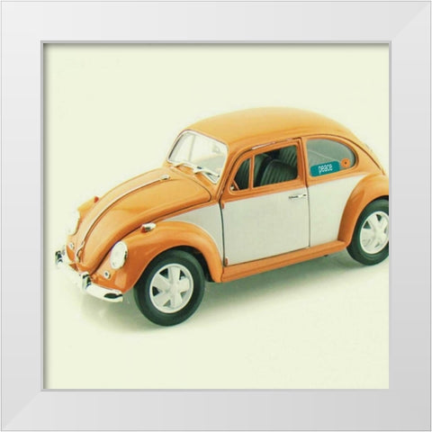 Orange Bug White Modern Wood Framed Art Print by Dvorak, Vicki