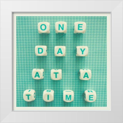 One Day at a Time White Modern Wood Framed Art Print by Dvorak, Vicki