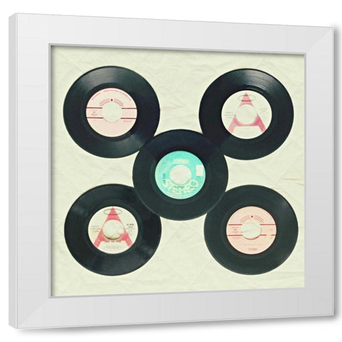 Records White Modern Wood Framed Art Print by Dvorak, Vicki