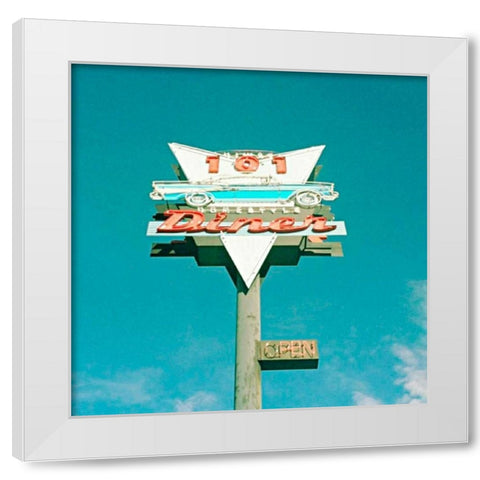 101 Diner White Modern Wood Framed Art Print by Dvorak, Vicki