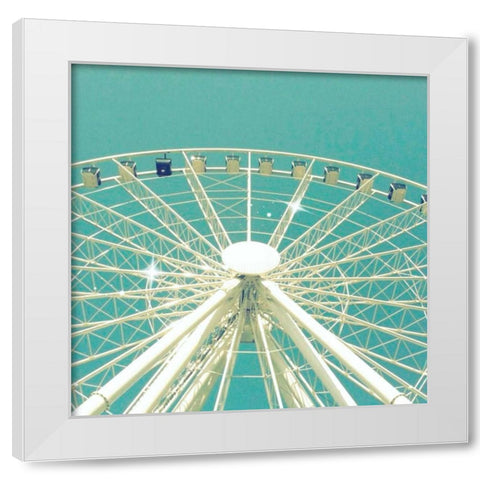 Blue and White Sparkle White Modern Wood Framed Art Print by Dvorak, Vicki