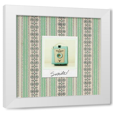 Smile Polaroid White Modern Wood Framed Art Print by Dvorak, Vicki