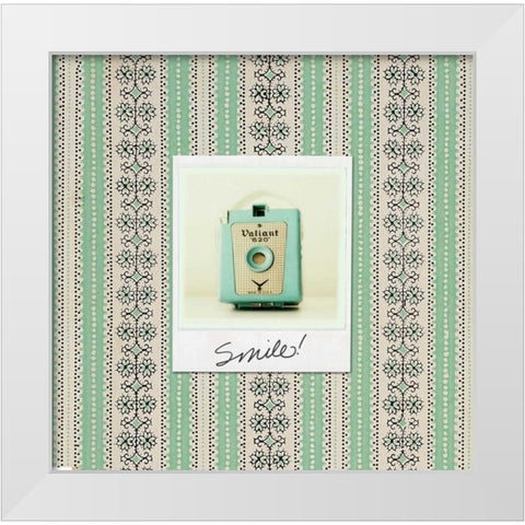 Smile Polaroid White Modern Wood Framed Art Print by Dvorak, Vicki