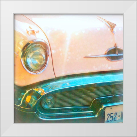 Pink Car White Modern Wood Framed Art Print by Dvorak, Vicki