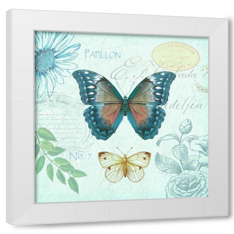 Butterflies and Botanical 1 White Modern Wood Framed Art Print by James, Christopher