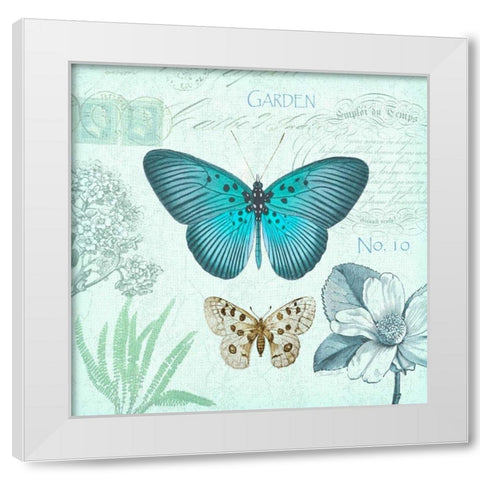 Butterflies and Botanical 2 White Modern Wood Framed Art Print by James, Christopher