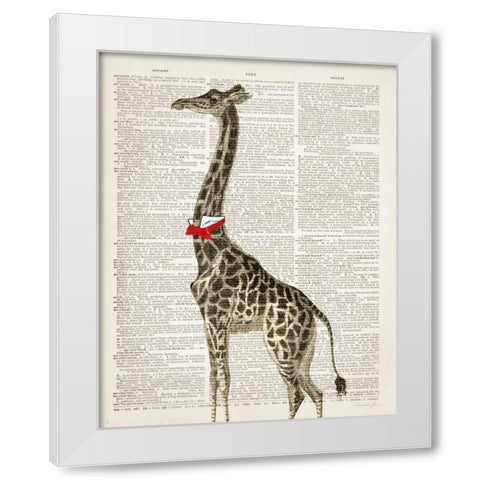 Dapper Giraffe White Modern Wood Framed Art Print by James, Christopher
