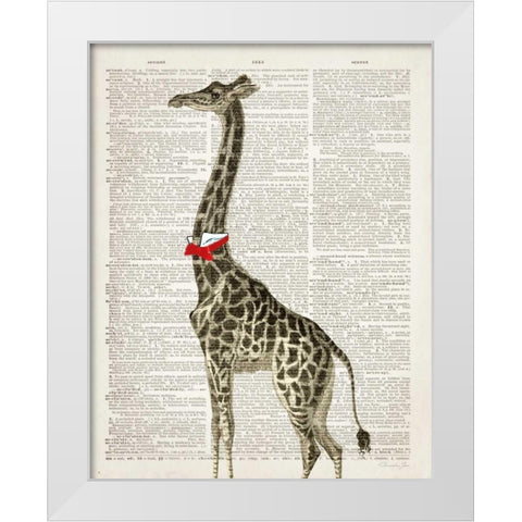 Dapper Giraffe White Modern Wood Framed Art Print by James, Christopher