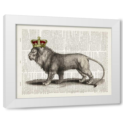 Magestic Lion White Modern Wood Framed Art Print by James, Christopher