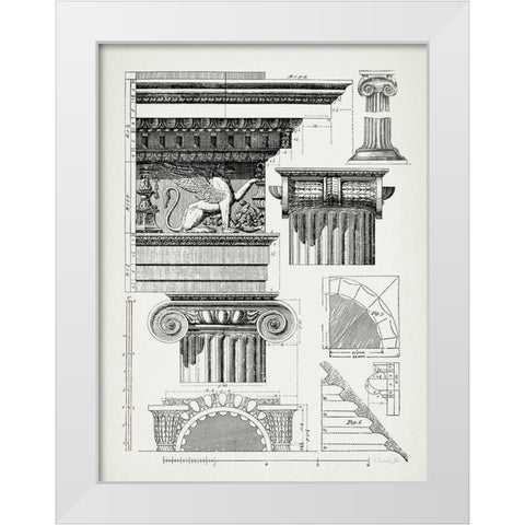 Column Details 1 White Modern Wood Framed Art Print by James, Christopher