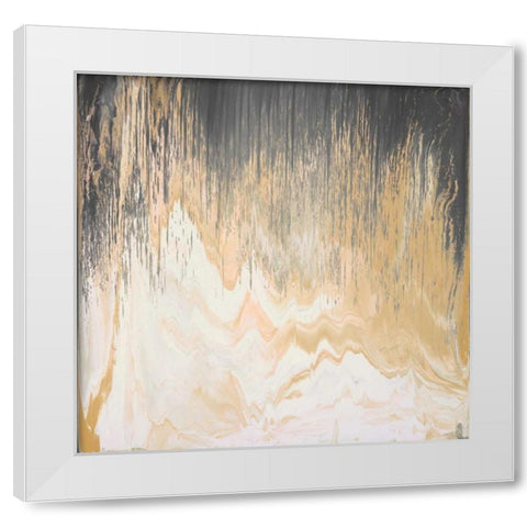 Abstracted Chevron Yellow White Modern Wood Framed Art Print by Bering, Blakely