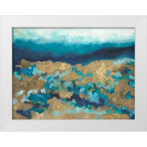 Shades of Blue White Modern Wood Framed Art Print by Hutton