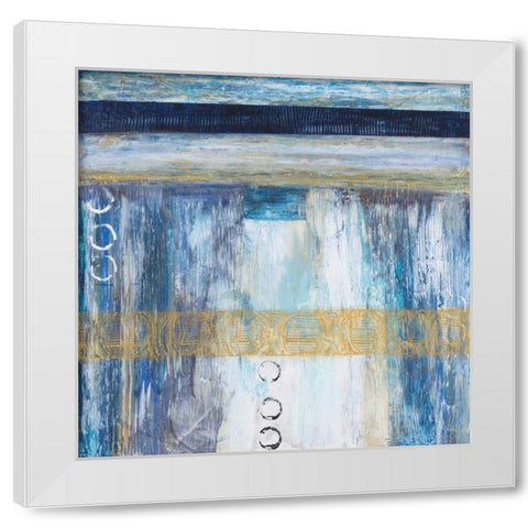 Flowing Stacks White Modern Wood Framed Art Print by Hutton