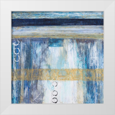 Flowing Stacks White Modern Wood Framed Art Print by Hutton