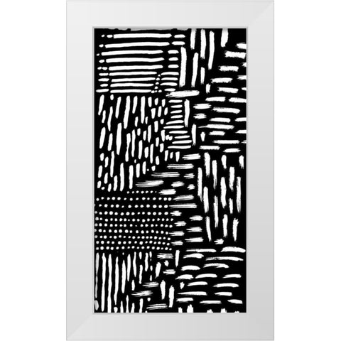 Black and White Marking 2 White Modern Wood Framed Art Print by Hutton