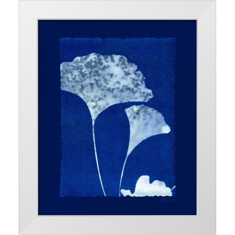 Cyanotype Ginko White Modern Wood Framed Art Print by Zamudio, Dan