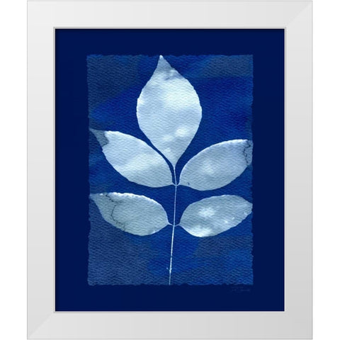 Cyanotype Birch White Modern Wood Framed Art Print by Zamudio, Dan