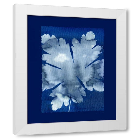 Cyanotype Leaf White Modern Wood Framed Art Print by Zamudio, Dan