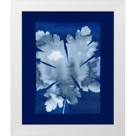 Cyanotype Leaf White Modern Wood Framed Art Print by Zamudio, Dan