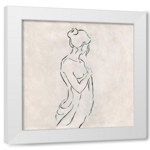 Alabaster Bather 1 White Modern Wood Framed Art Print by Wallis, Karen