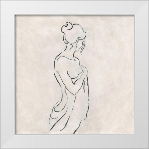 Alabaster Bather 1 White Modern Wood Framed Art Print by Wallis, Karen