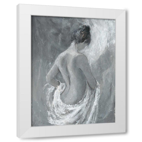 Draped Figure 1 White Modern Wood Framed Art Print by Wallis, Karen