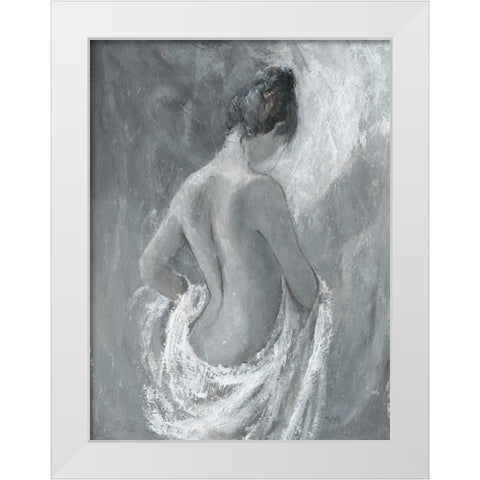 Draped Figure 1 White Modern Wood Framed Art Print by Wallis, Karen