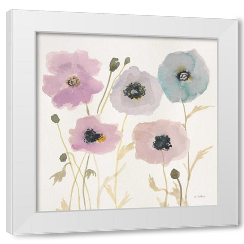 Pastel Garden I White Modern Wood Framed Art Print by Swartz, Megan