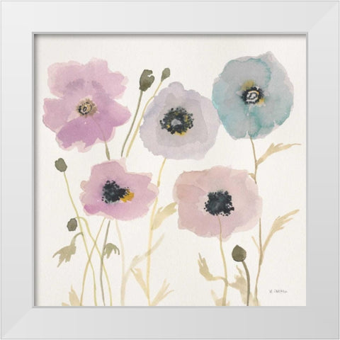 Pastel Garden I White Modern Wood Framed Art Print by Swartz, Megan