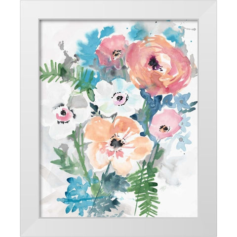 Bright Bouquet 3 White Modern Wood Framed Art Print by Swartz, Megan