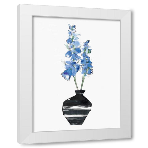 Springstalks White Modern Wood Framed Art Print by Swartz, Megan