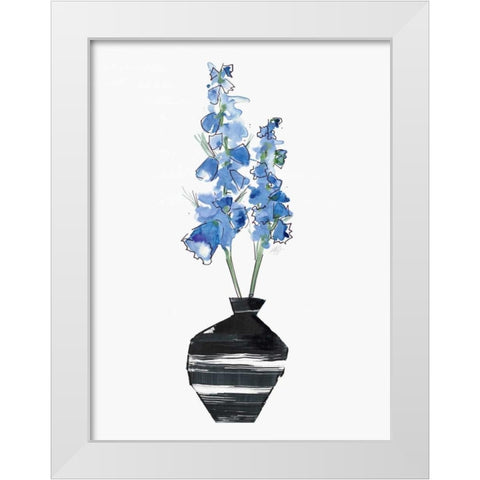 Springstalks White Modern Wood Framed Art Print by Swartz, Megan