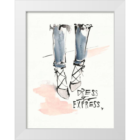 Dress to express White Modern Wood Framed Art Print by Swartz, Megan