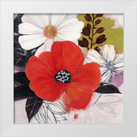 Elan 2 White Modern Wood Framed Art Print by Ivo