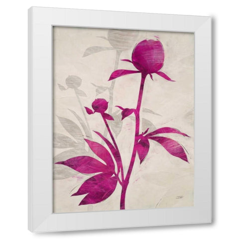 First Peony 1 White Modern Wood Framed Art Print by IVO