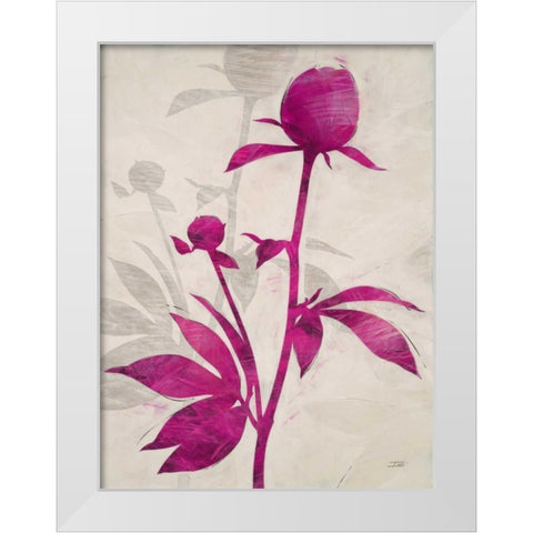 First Peony 1 White Modern Wood Framed Art Print by IVO