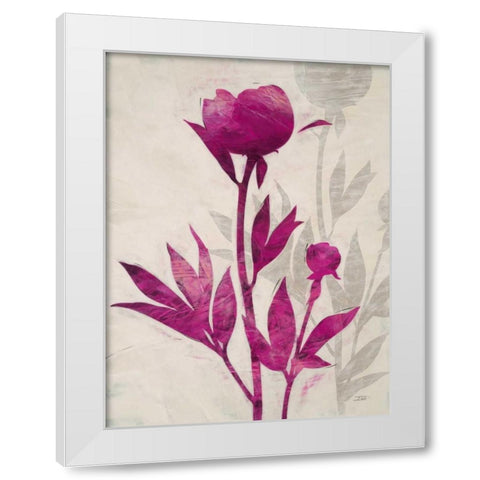 First Peony 2 White Modern Wood Framed Art Print by IVO