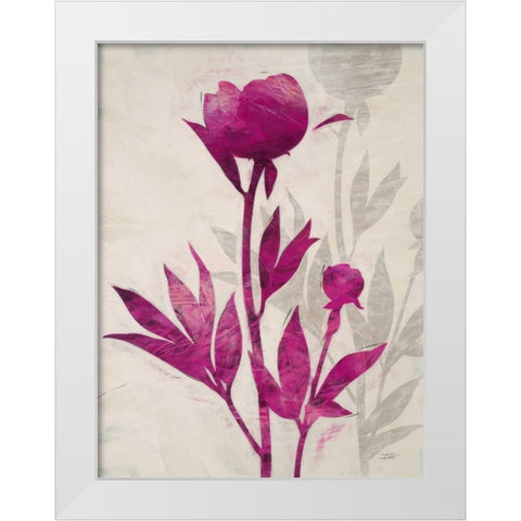 First Peony 2 White Modern Wood Framed Art Print by IVO