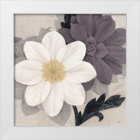 Blossom and Succulent White White Modern Wood Framed Art Print by Stoyanov, Ivo