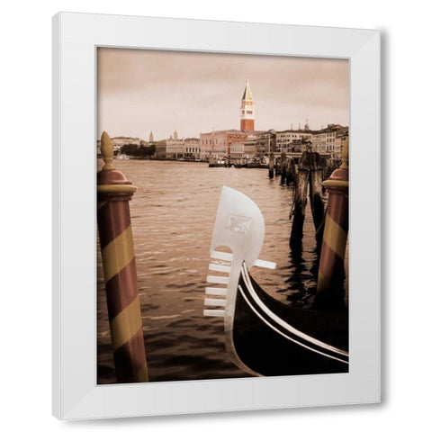 Grand Canal Gondola White Modern Wood Framed Art Print by Greenwood, Michael