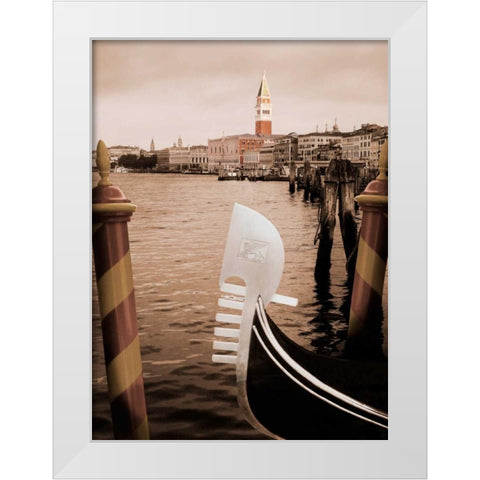 Grand Canal Gondola White Modern Wood Framed Art Print by Greenwood, Michael