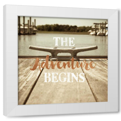 The Adventure Begins White Modern Wood Framed Art Print by Semenza, Marlana
