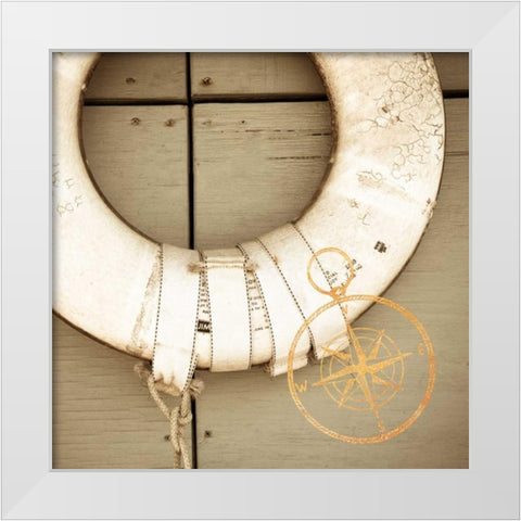 Lifesaver White Modern Wood Framed Art Print by Semenza, Marlana