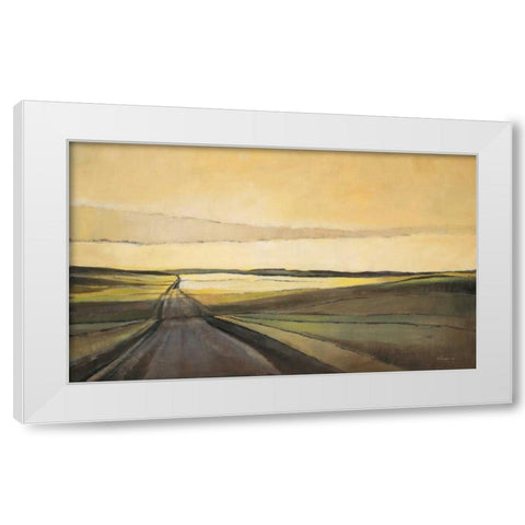 Long Road White Modern Wood Framed Art Print by Kroeker, Wendy