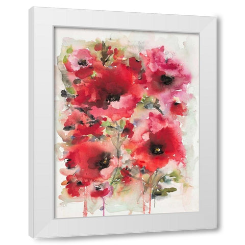 Transcendent Poppies White Modern Wood Framed Art Print by Johannesson, Karin