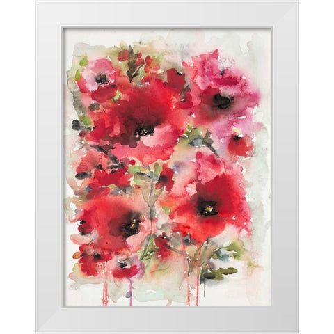 Transcendent Poppies White Modern Wood Framed Art Print by Johannesson, Karin