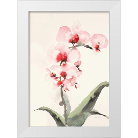 Morning Orchid 2 White Modern Wood Framed Art Print by Johannesson, Karen