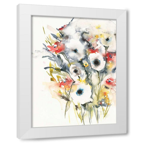 Flowering White Modern Wood Framed Art Print by Johannesson, Karin
